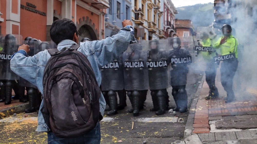 Police clash with protesters in Ecuador, dozens arrested