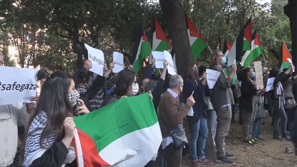 Pro-Palestine groups stage protests at national broadcaster headquarters in Italy
