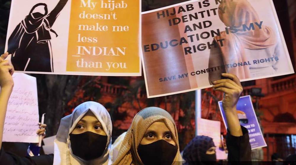 Protests over hijab ban in schools spread across India