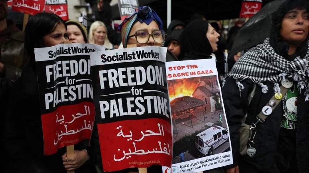 Pro Palestine vigil outside Downing Street