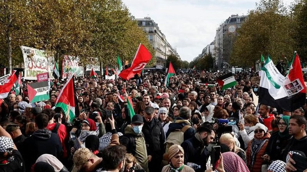 French unions march for Palestine