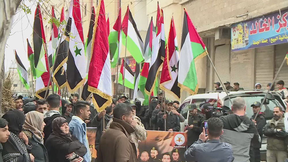 Mass demonstrations held in Palestinian refugee camps in Damascus