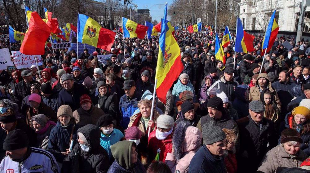 Thousands rally in Moldova’s capital in protest against pro-Western government
