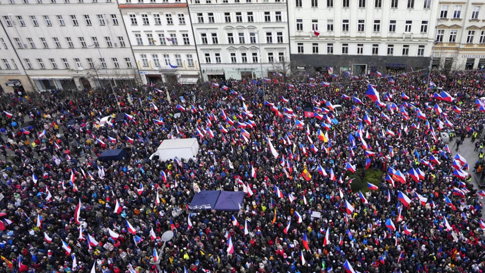 Thousands rally in Prague to protest against government's military support for Ukraine