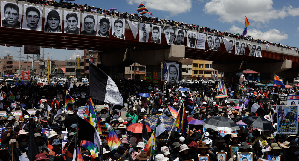 Hundreds march for those killed in protests in Peru's Andean region