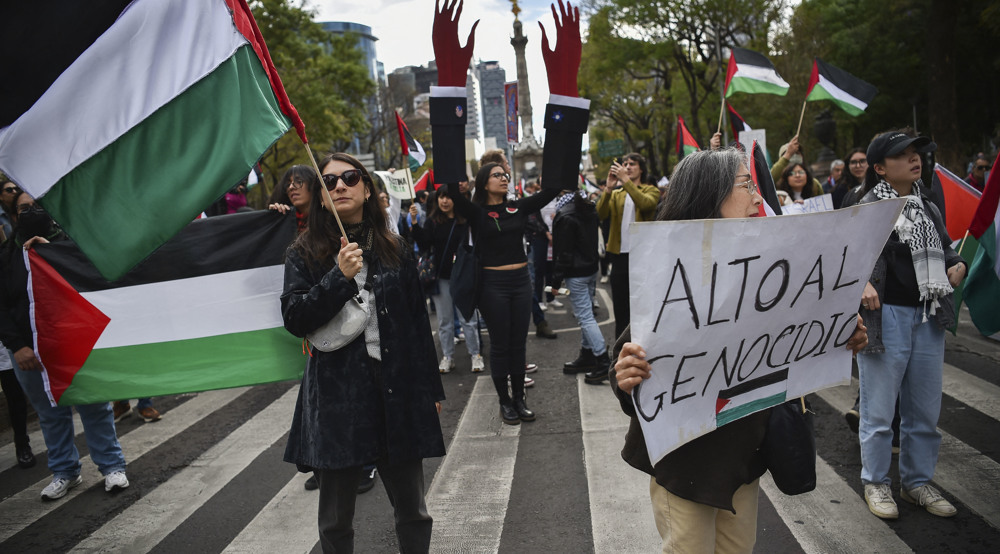 Mexicans rally in solidarity with Palestinians in Gaza