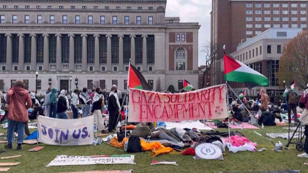 Columbia students camp on university grounds in support of Palestinians