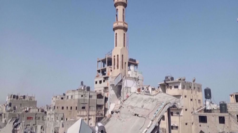 Footage shows ruins of Gaza mosque after overnight Israeli strike