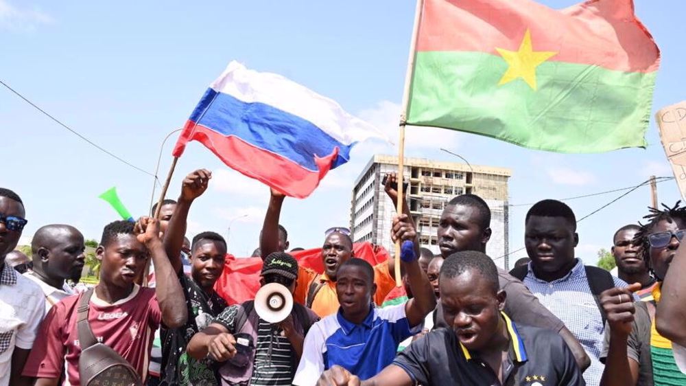 People protest outside US embassy in Burkina Faso over interference 