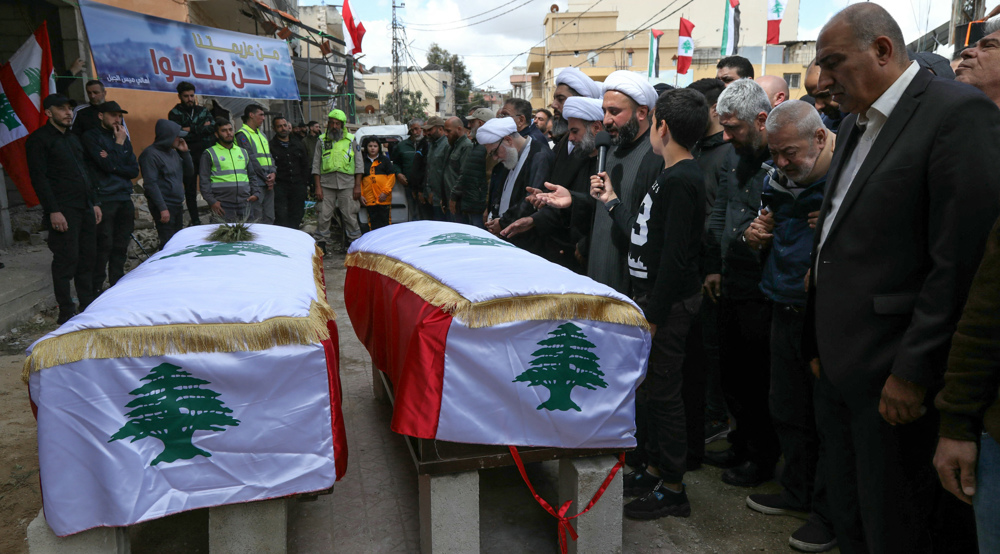 Funeral of mother, son killed in Israeli strike on south Lebanon