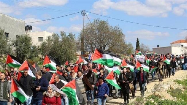 Palestinians protest Israel land grab, WB wall 