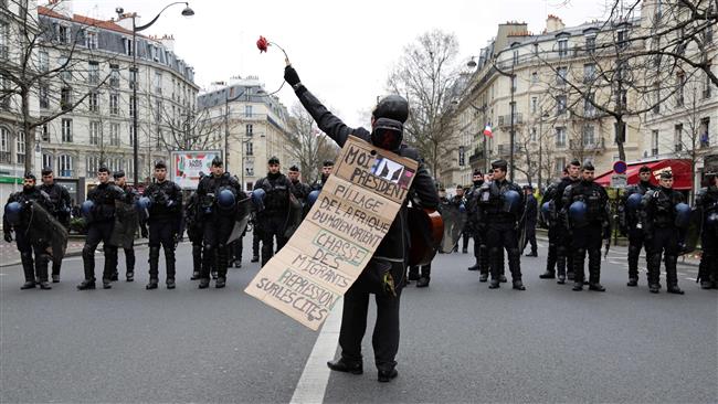 French protest police brutality in Paris