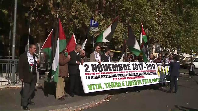 Protest against Balfour Declaration in Rome