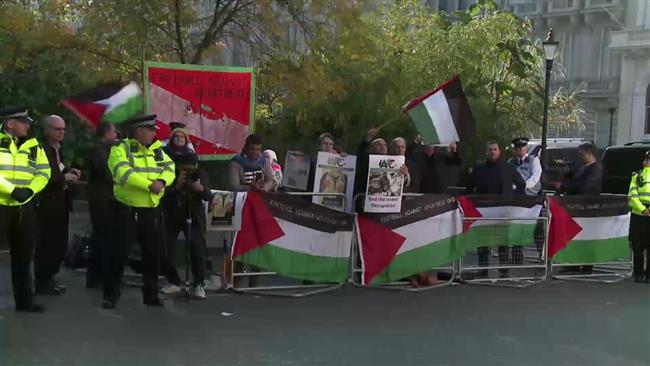Protesters denounce Israeli PM’s visit to London 
