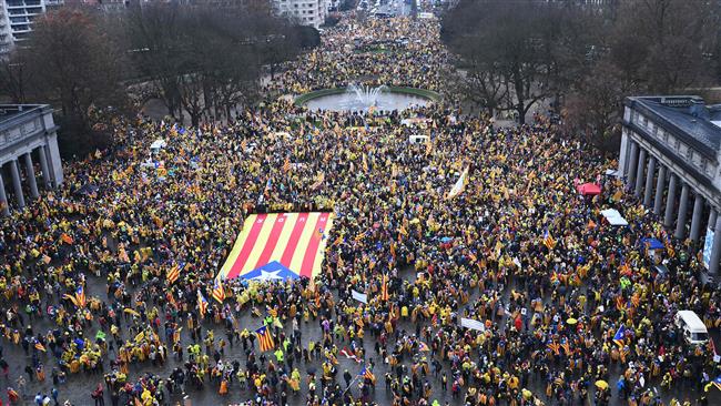 45,000 protest in Brussels in favor of Catalonia