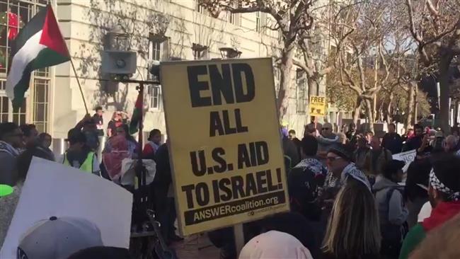 US protesters slam Trump’s move on Jerusalem al-Quds