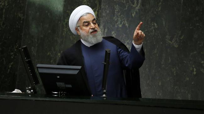 Rouhani answers economic questions in Parliament