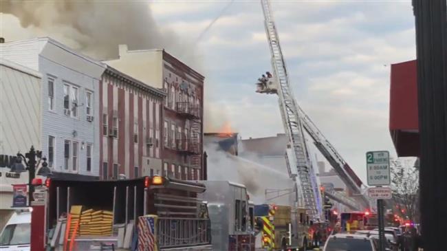 US: Massive fire causes building collapse in New Jersey