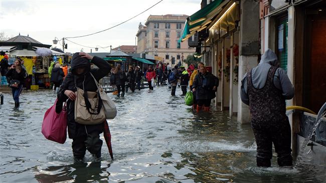 Venice hit by another exceptional high tide