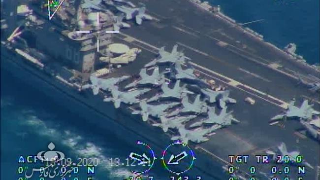 IRGC drones capture strikingly close footage of US strike group