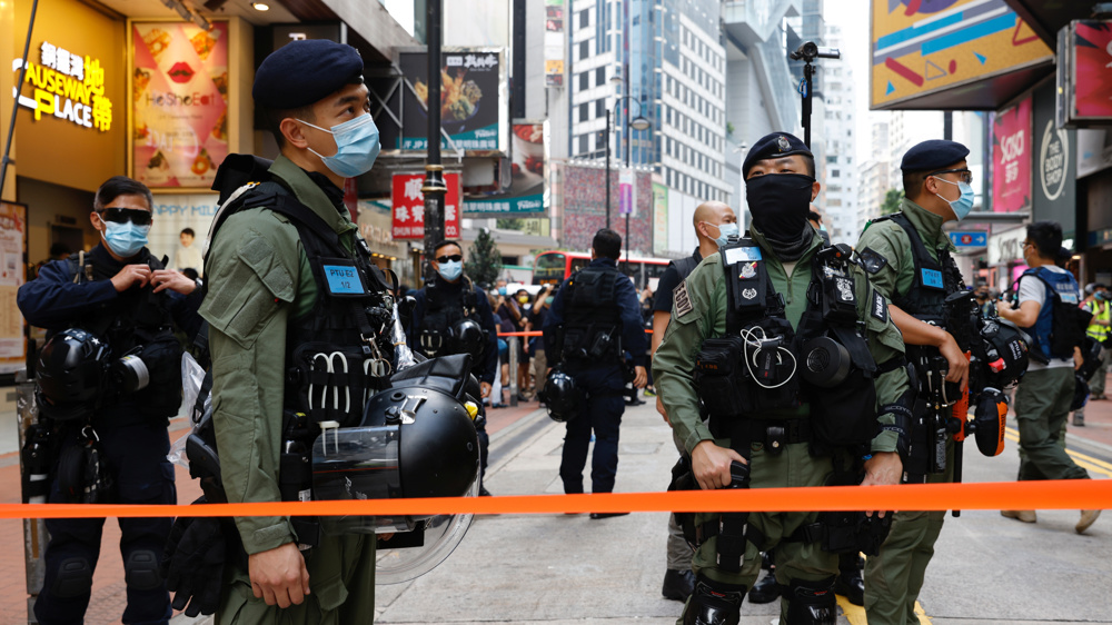 Hong Kong marking China’s National Day, police deployed to maintain order