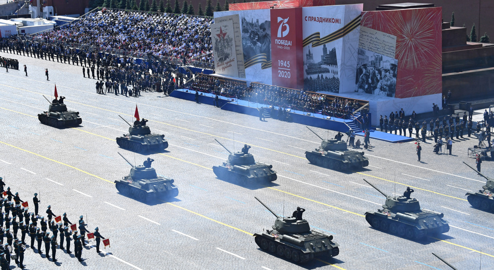 Russia holds massive military parade in Moscow on eve of vote