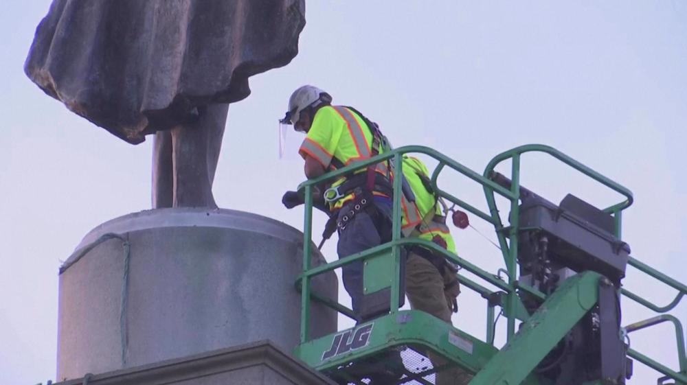 South Carolina statue set for removal, protesters topple two in Wisconsin