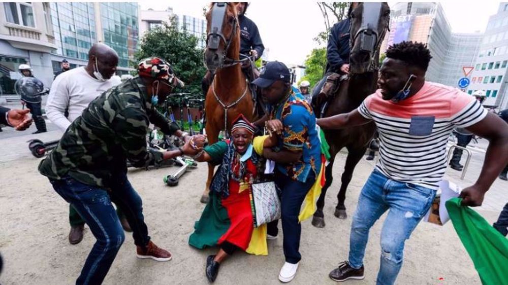 Belgian police break up protest against France's role in Africa
