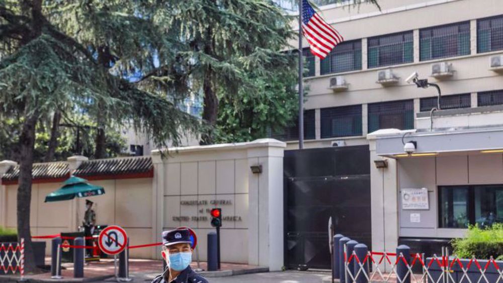 'American flag lowered at US consulate in Chengdu'