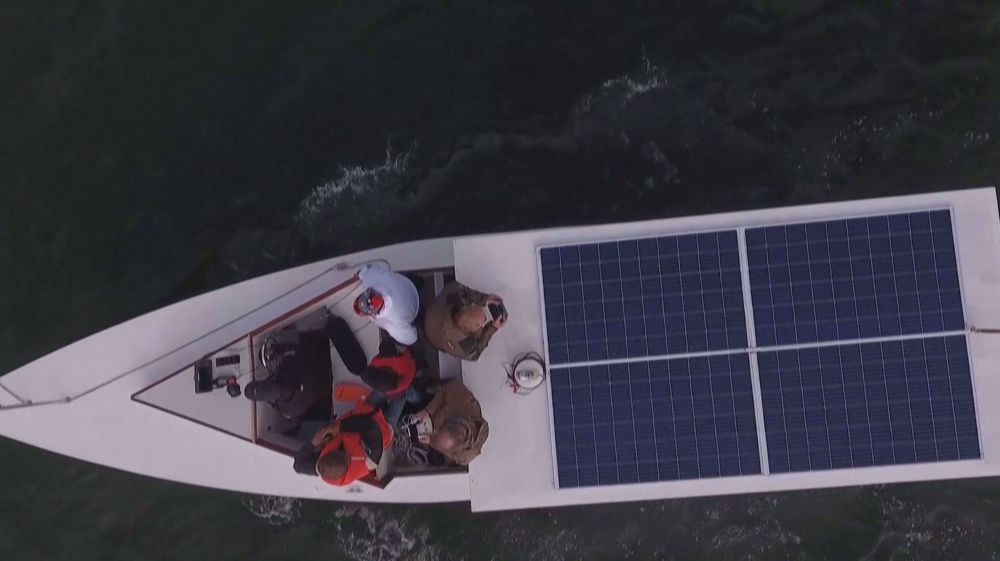 Solar-powered boat travels from Helsinki to Tallinn