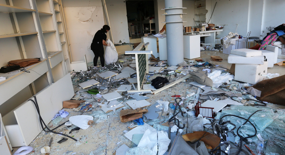 Hotel cameras capture shattering effects of Beirut blast shockwave