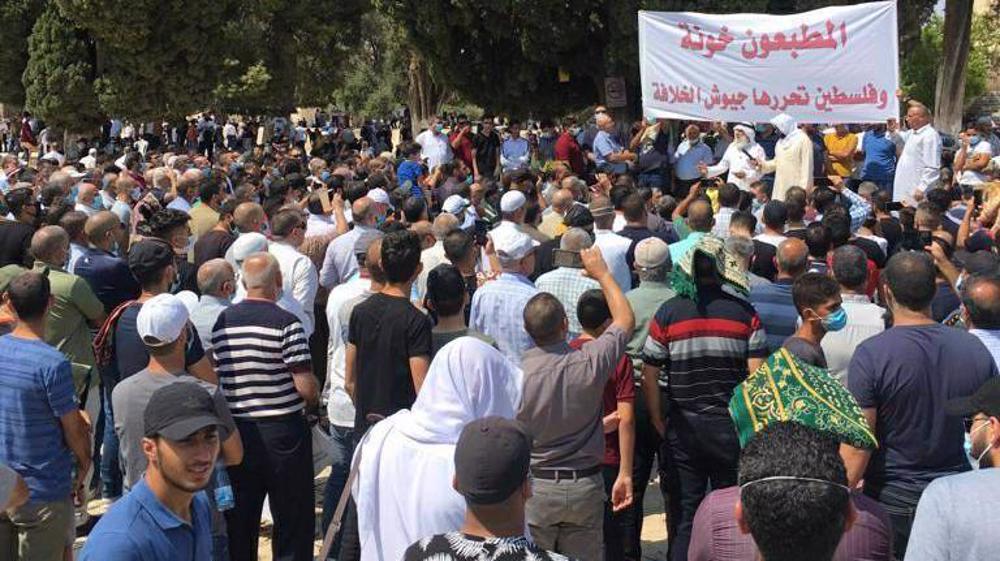 In al-Quds, Palestinians protest UAE, Bahrain ‘betrayal’