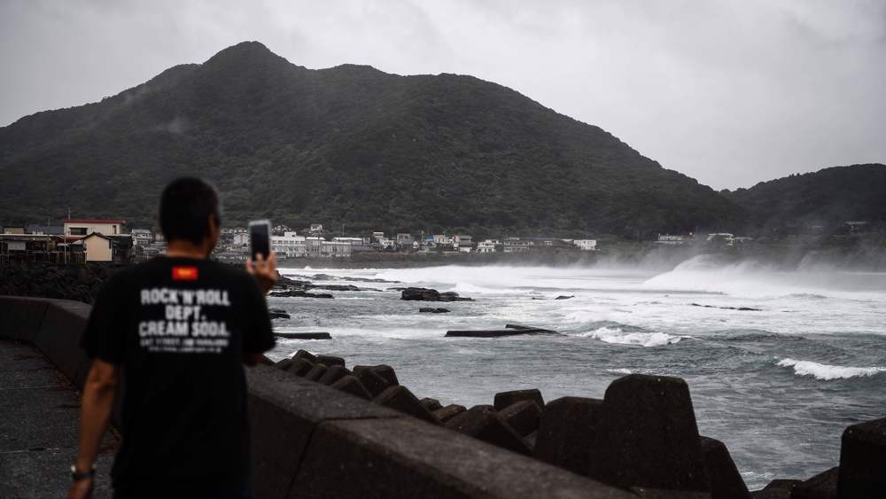 Powerful typhoon slams Japan with violent winds, heavy rain