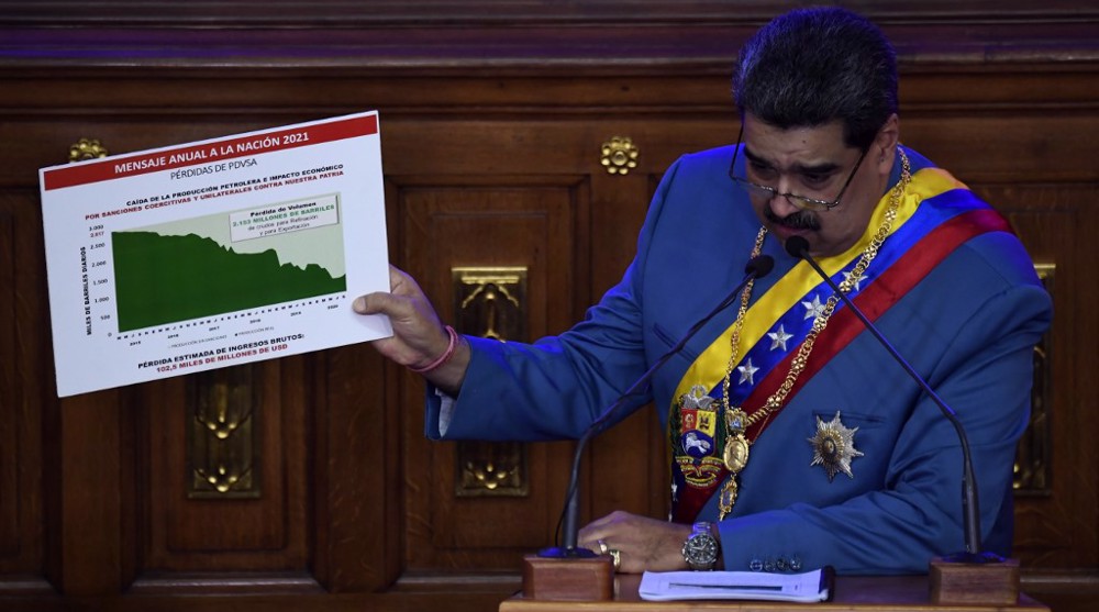 Venezuela's Maduro denounces US 'criminal policy' at new parliament