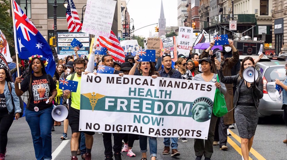 US protesters denounce vaccine mandates for NYC teachers, layoffs of education workers 