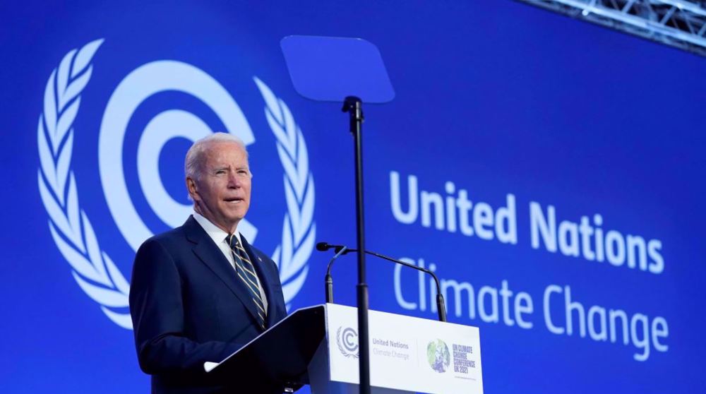 Biden tells leaders US will meet climate goals, while his agenda falters at home