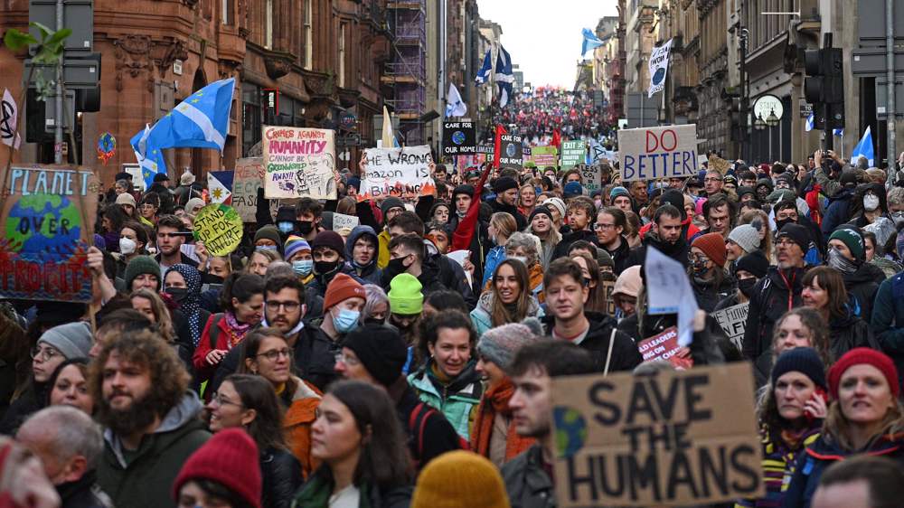 Thousands protest in Glasgow for action against climate change