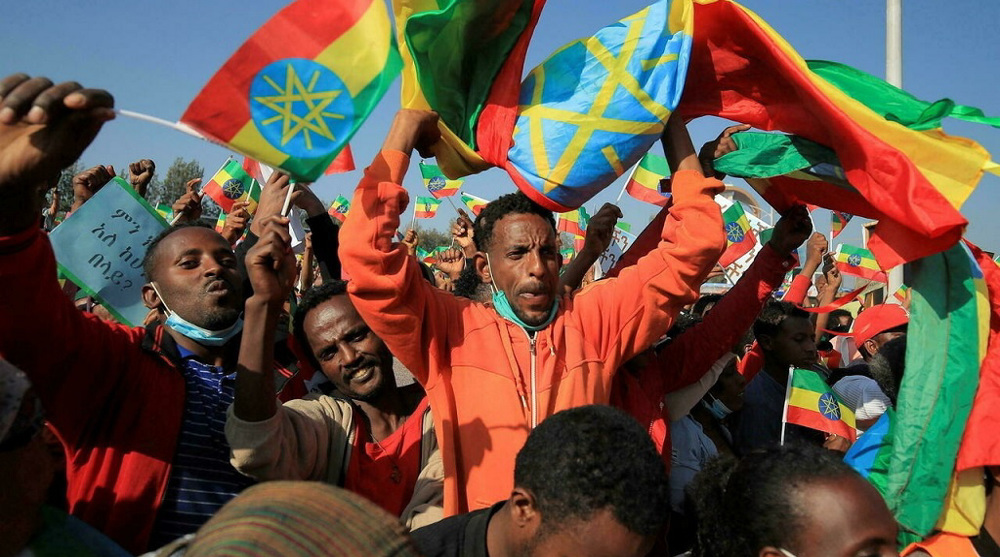 Tens of thousands rally in Ethiopian capital to slam US, support govt. campaign against rebels