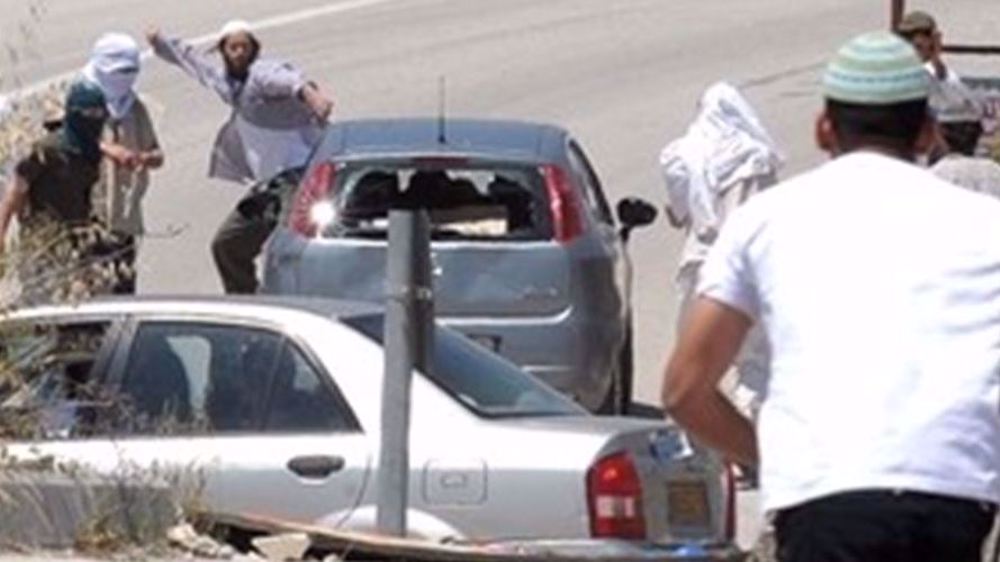 Extremist Israeli settlers throw stones at Palestinians’ cars in West Bank in latest act of vandalism