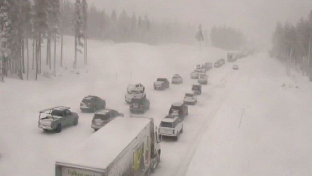 California snowstorm shuts down 70-mile stretch of interstate