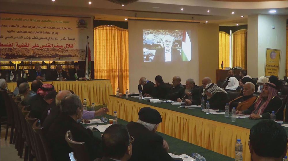 Seven months after Israeli aggression, Gazans hold conference on al-Quds battle