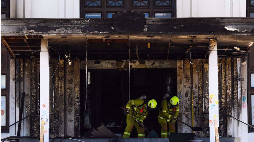 Fire breaks out at Australia’s former parliament building during protest