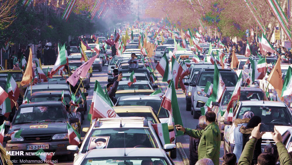 Iranians celebrating 42nd anniversary of victory of Islamic Revolution