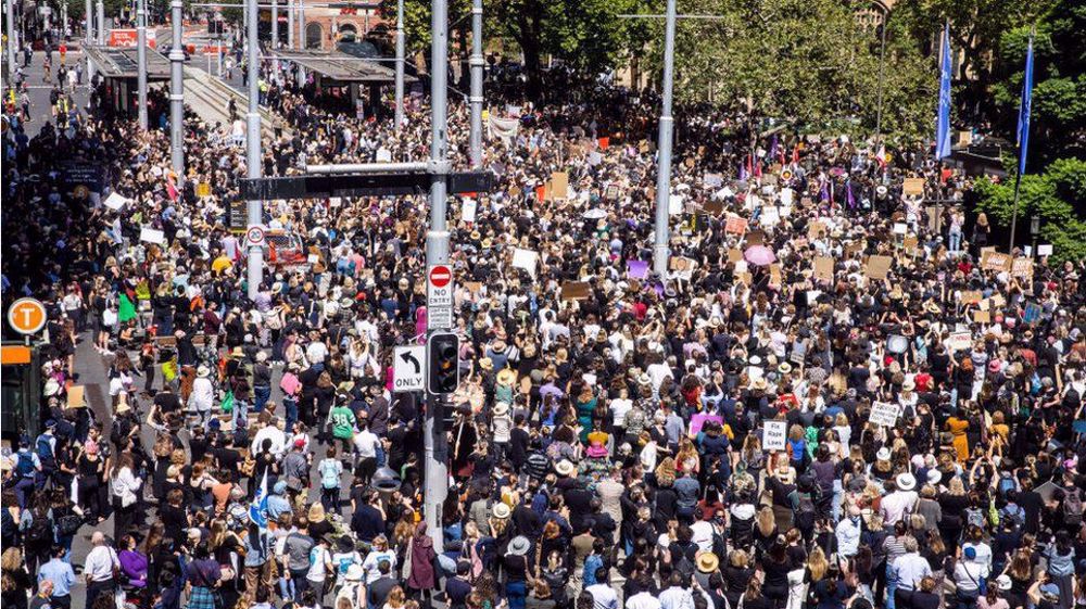 Tens of thousands of women rally in Australia to demand gender equality