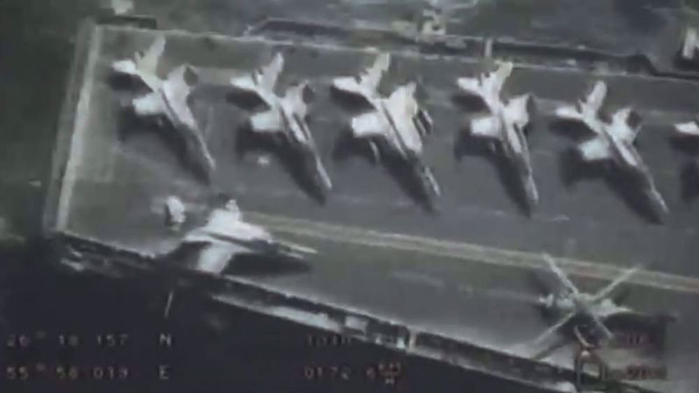 Iran’s IRGC releases drone footage of US aircraft carrier 