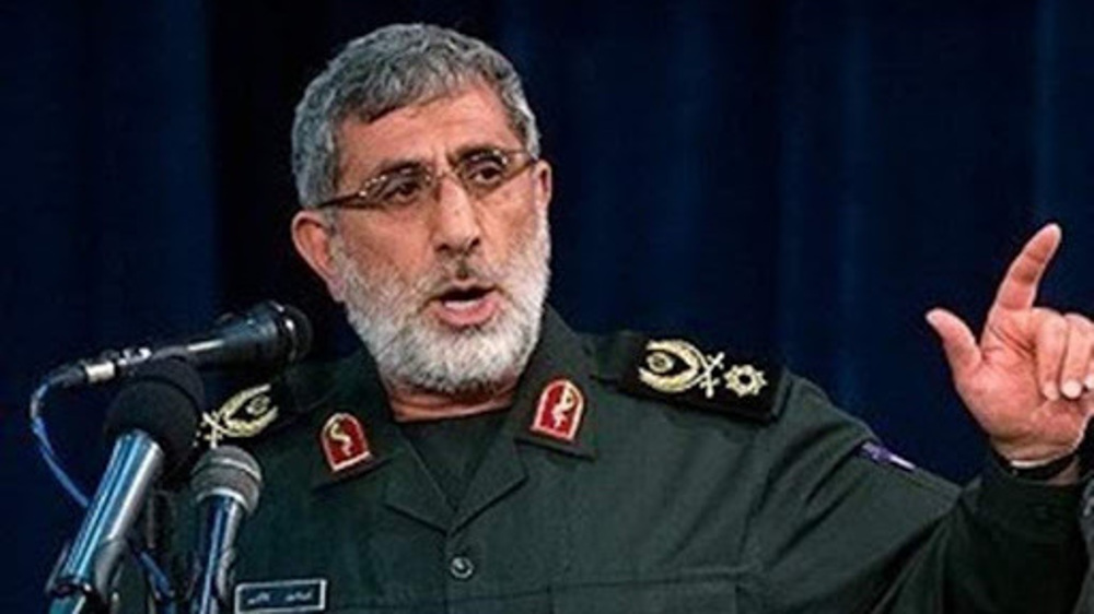 Quds Force commander: No sanctions, pressures will deter us from supporting Palestine 