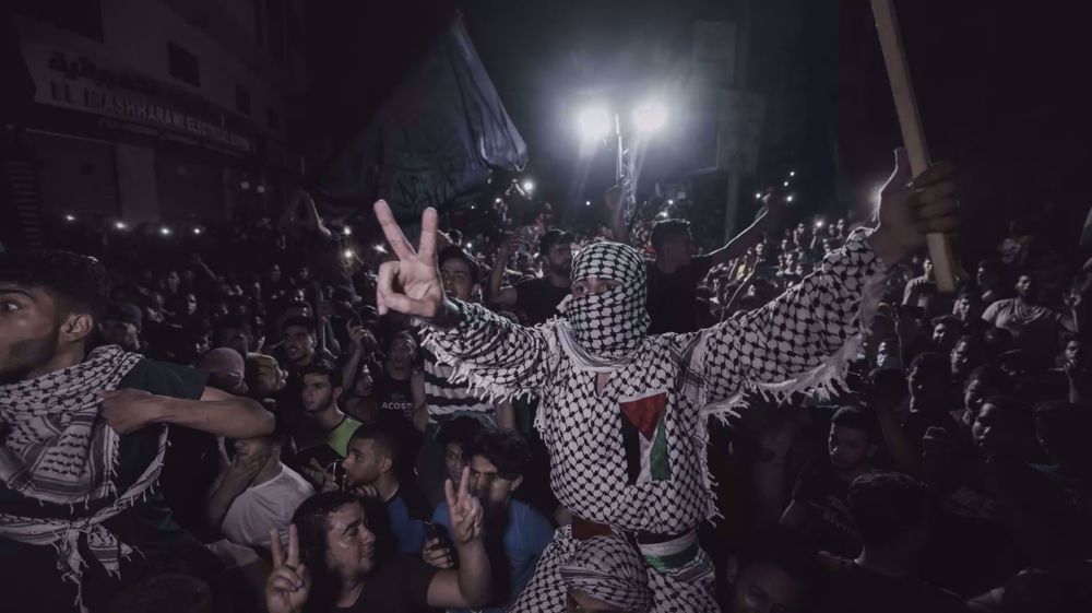 Palestinians celebrate victory in Gaza