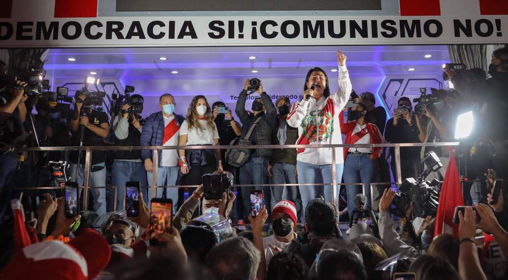 Peru's Fujimori repeats fraud claims as Castillo inches closer to victory 