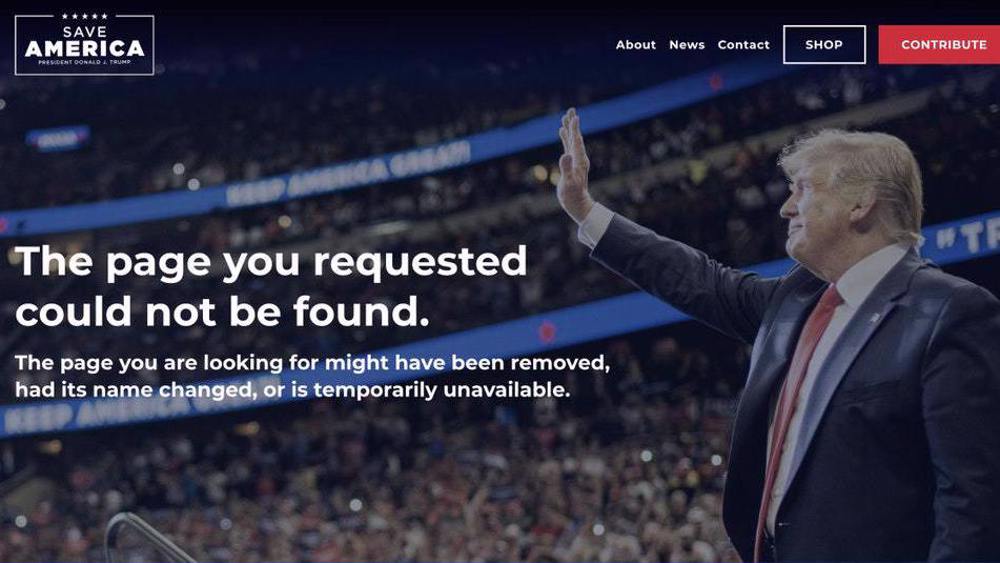 Trump’s blog page permanently shut down 