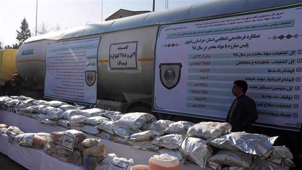 'Iran in frontline of fight against illicit drug trafficking despite little global support'